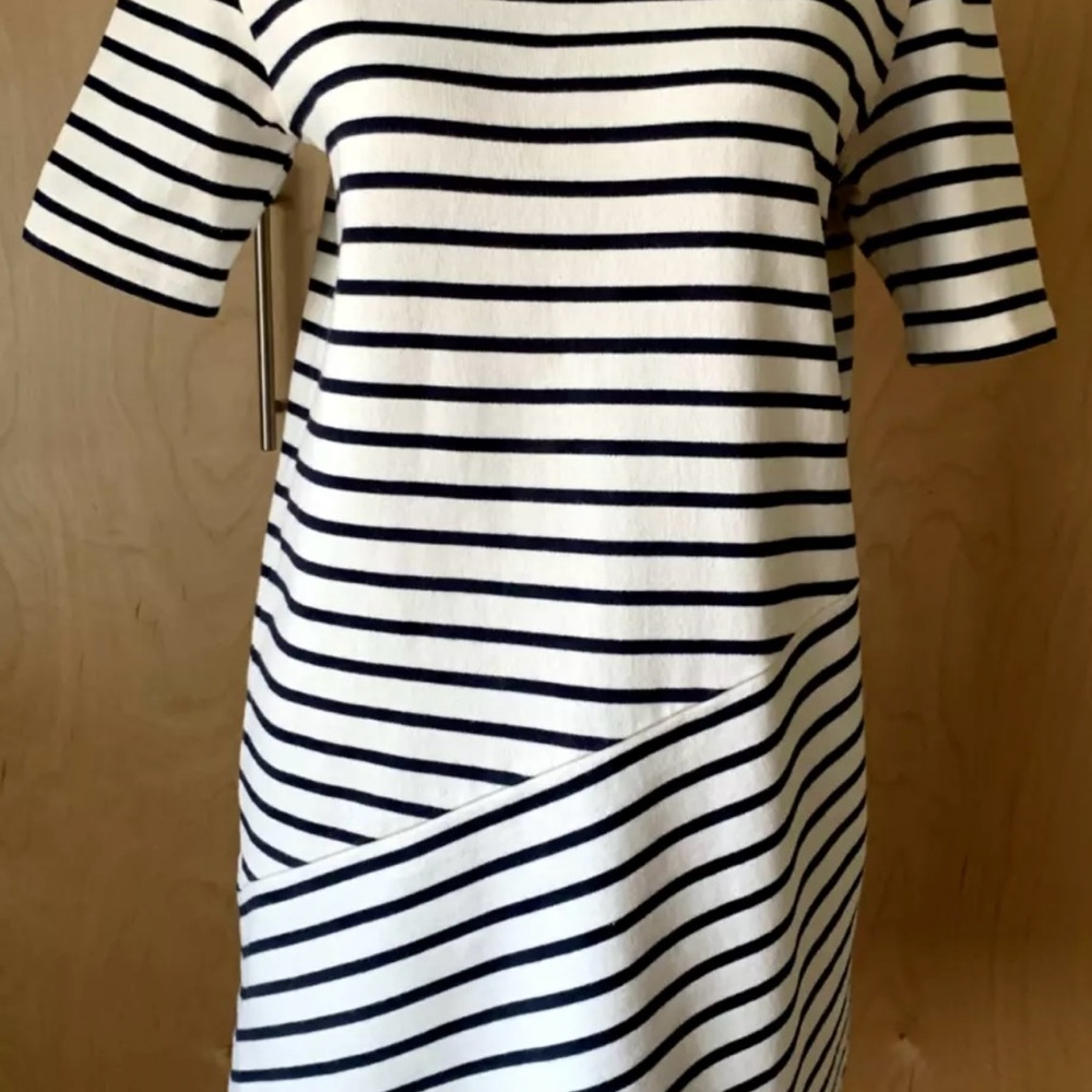 Navy and White Striped Dress